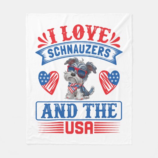 Ik hou van Schnauzers en de VS Fleece Deken (Voorkant)