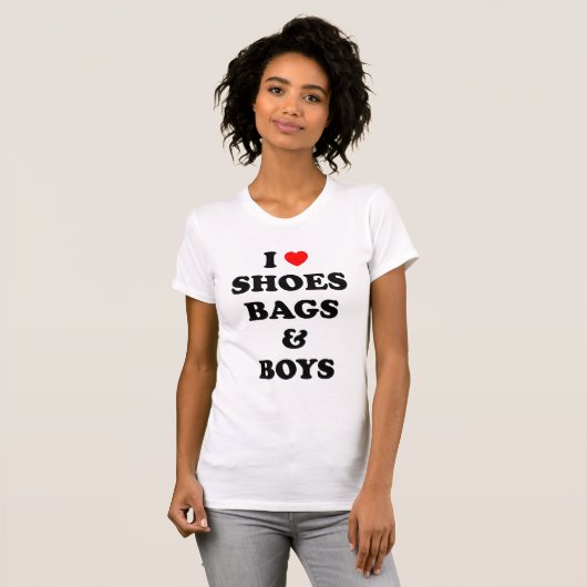 Ik hou van schoenen en jongens t-shirt (Voorkant volledig)
