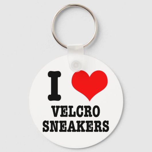 Ik HOU van schoenen met klittenband Sleutelhanger (Voorkant)