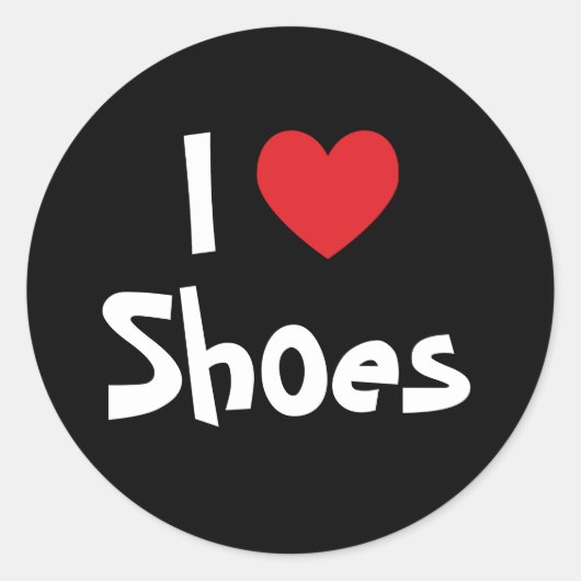 Ik hou van schoenen ronde sticker (Voorkant)
