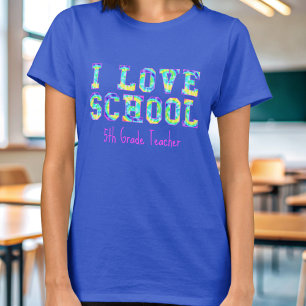 Ik hou van school 5e klas leraar T-shirt