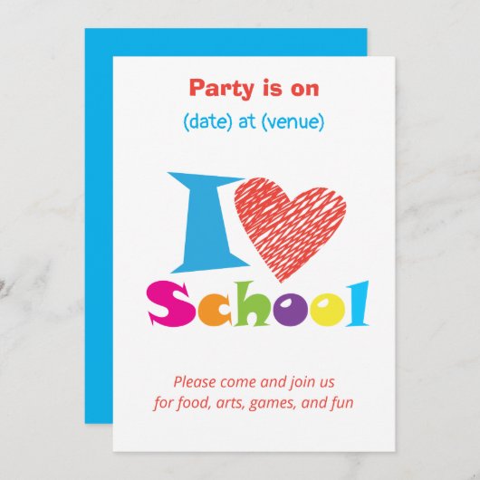 Ik hou van school. Afstudeeranimatie terug naar sc Kaart (Voorkant / Achterkant)