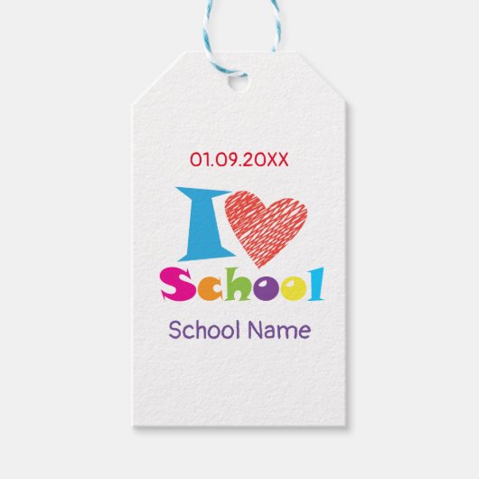 Ik hou van school. Afstuderen, terug naar school C Cadeaulabel (Voorkant)