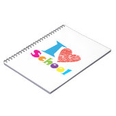 Ik hou van school. Terug naar school. Cartoon Afst Notitieboek (Linkerzijde)