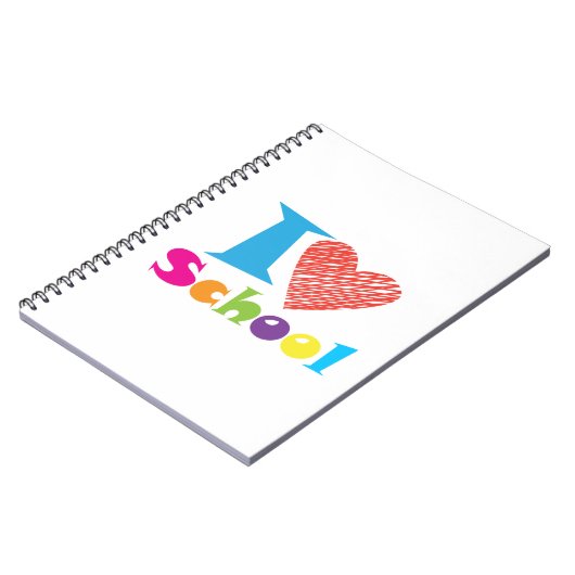 Ik hou van school. Terug naar school. Cartoon Afst Notitieboek (Linkerzijde)