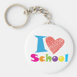 Ik hou van school. Terug naar school. Cartoon Afst Sleutelhanger