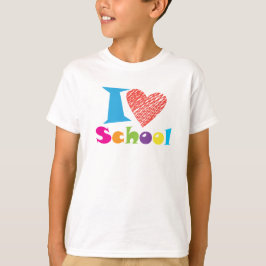Ik hou van school. Terug naar school. Cartoon Afst T-shirt