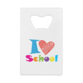 Ik hou van school. Terug naar school. Cartoon Cute Creditkaart Flessenopener (Achterkant)
