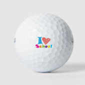 Ik hou van school. Terug naar school. Cartoon Cute Golfballen (Voorkant)