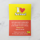 Ik hou van school. Terug naar school. Cartoon Kaart (Binnen)