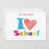 Ik hou van school. Terug naar school. Cartoon Kaart (Voorkant)