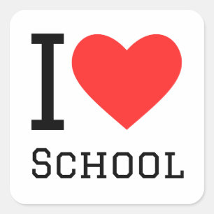 Ik hou van school vierkante sticker