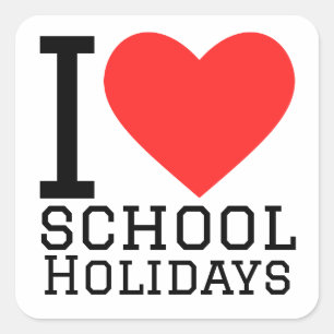 Ik hou van schoolvakanties vierkante sticker