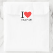 Ik hou van schorpioen vierkante sticker (Tas)