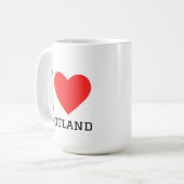Ik hou van Schotland vierkante sticker Koffiemok (Voorkant links)