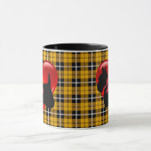 Ik hou van, Schotse Terrier, groot rood hart goud  Mok (Midden)