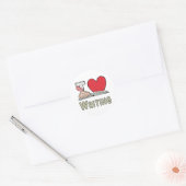 Ik hou van schrijven ronde sticker (Envelop)