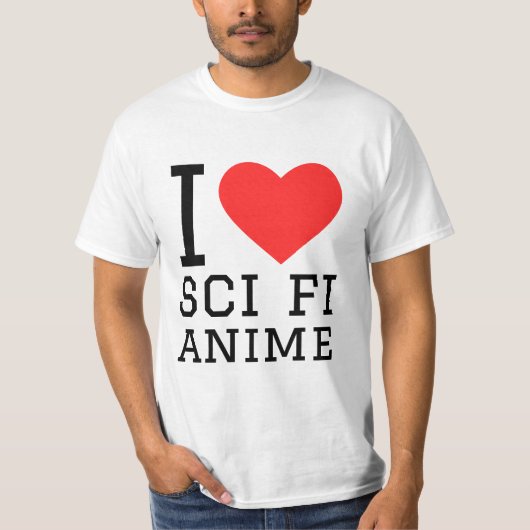 Ik hou van Sci Fi anime T-shirt (Voorkant)