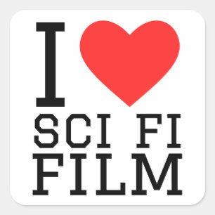 Ik hou van Sci Fi film Vierkante Sticker