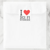 Ik hou van Sci Fi verhalen Vierkante Sticker (Tas)