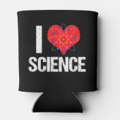 Ik hou van Science Cool Scientist Atom Model Zwart Blikjeskoeler (Achterkant)