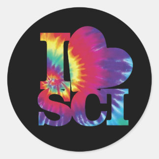 Ik hou van Science tie dye stickers