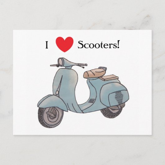 Ik hou van scooters! Briefkaart (Voorkant)