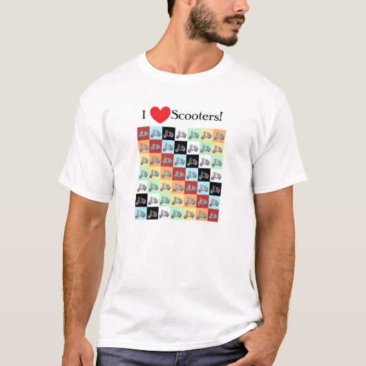 Ik hou van scooters! T-shirt (Voorkant)