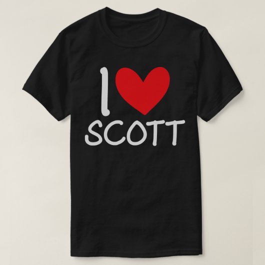 Ik hou van Scott Name Persoonlijke Mannen Guy BFF T-shirt (Design voorkant)