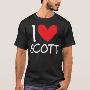 Ik hou van Scott Name Persoonlijke Mannen Guy BFF T-shirt