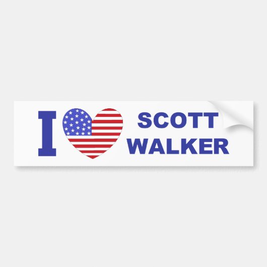 Ik hou van Scott Walker Bumpersticker (Voorkant)