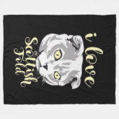 Ik hou van Scottish Fold Fleece Deken (Voorkant (Horizontaal))