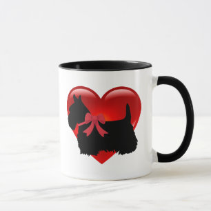 Ik hou van Scottish Terrier, groot rood hart Mok