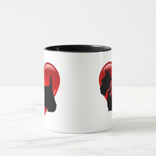 Ik hou van Scottish Terrier, groot rood hart Mok (Midden)