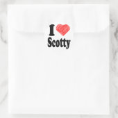 Ik hou van Scotty Heart Art Ronde Sticker (Tas)
