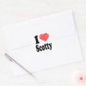 Ik hou van Scotty Heart Art Ronde Sticker (Envelop)