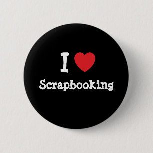 Ik hou van Scrapbooking hart aangepast Ronde Button 5,7 Cm