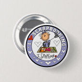 Ik hou van scrapbooking ronde button 5,7 cm (Voorkant /achterkant)