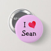 Ik hou van Sean Ronde Button 5,7 Cm (Voorkant /achterkant)