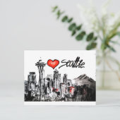 Ik hou van Seattle Briefkaart (Staand voorkant)