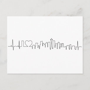 Ik hou van Seattle in een uitzonderlijke stijl Briefkaart