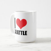 Ik hou van Seattle Koffiemok (Voorkant links)