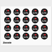 Ik hou van Seattle Ronde Sticker (Vel)