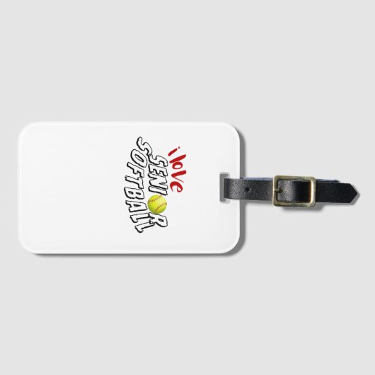 Ik Hou Van Senior Softbal Bagage Label (Voorkant (horizontaal))