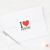 Ik hou van sentai vierkante sticker (Envelop)