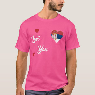 Ik hou van Servië met de Servische vlag in een har T-shirt