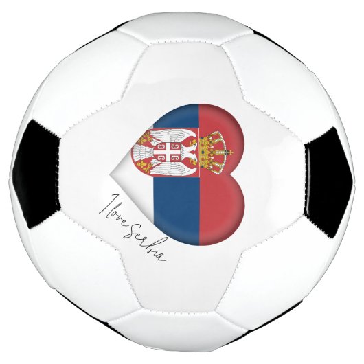 Ik hou van Servische vlag-kleuren Voetbal (Gedraaid)