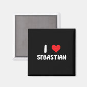 Ik hou van Sestian - Hart - Naam Magneet (Voorkant / Achterkant)