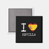 Ik hou van Sevilla Spanje Vlag Magneet (Voorkant / Achterkant)