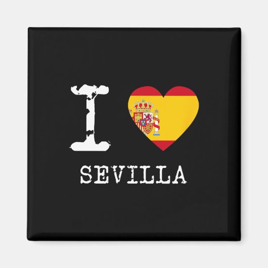Ik hou van Sevilla Spanje Vlag Magneet (Voorkant)